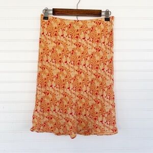 GAP Orange Red Pencil Skirt Knee-Length Casual
